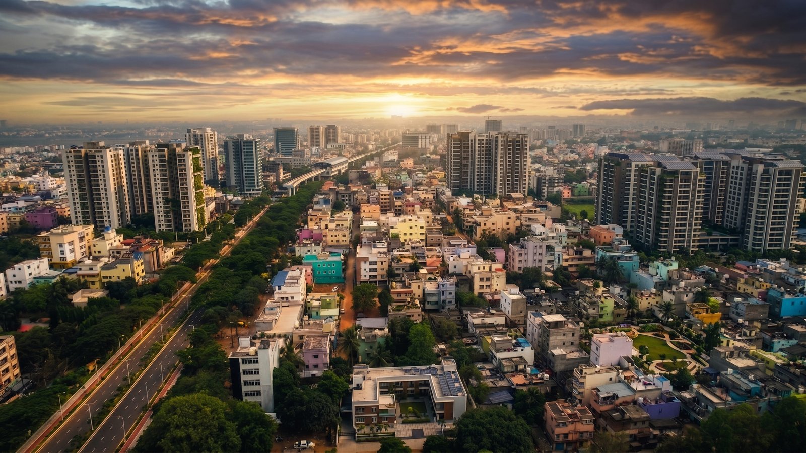 Odisha city skyline at sunset representing legacy and vision